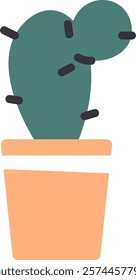 Home Pot Cactus Vector Illustration