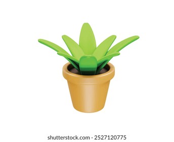 Home potted plant 3d rendering illustration