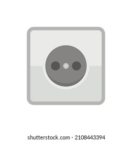 Home power socket icon. Flat illustration of home power socket vector icon isolated on white background