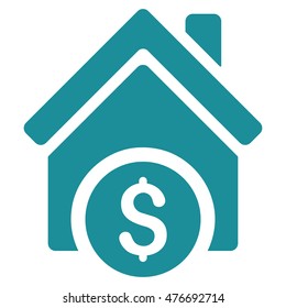 Home Price icon. Vector style is flat iconic symbol, soft blue color, white background.