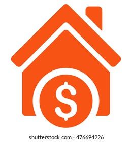 Home Price icon. Vector style is flat iconic symbol, orange color, white background.