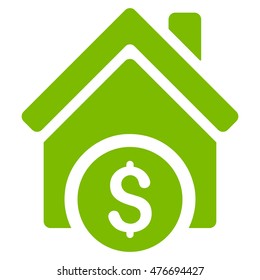 Home Price icon. Vector style is flat iconic symbol, eco green color, white background.