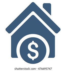 Home Price icon. Vector style is flat iconic symbol, blue color, white background.