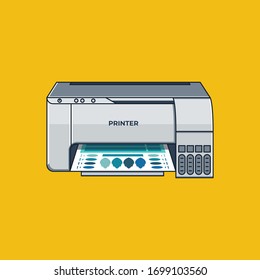 Home Printer colorful. Isolated Flat Vector Illustration