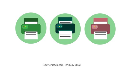 Home printer icon. Flat illustration of home printer vector icon for web design with three colour