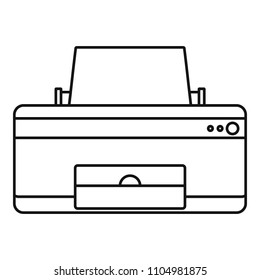 Home printer icon. Outline illustration of home printer vector icon for web design isolated on white background