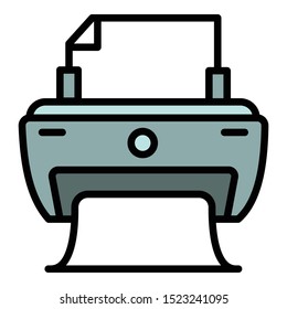 Home printer icon. Outline home printer vector icon for web design isolated on white background