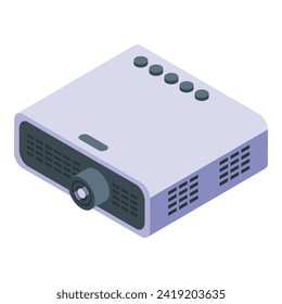 Home projector icon isometric vector. Audio center cd. Digital display