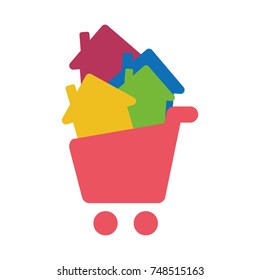 home property business logo template - trolley shop