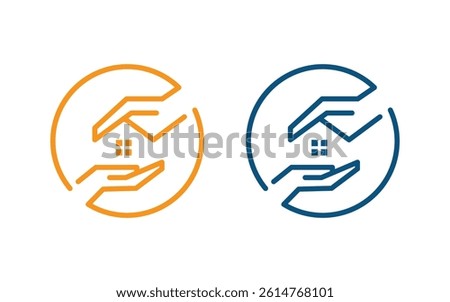 Home and Property Care Vector Logo Design buying selling element with handshake icon vector logo Design