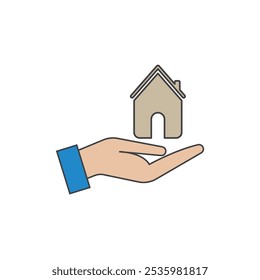 Home Propiedad y construcción diseño de logo