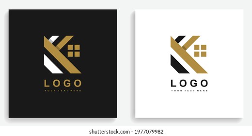 Home Property Letter K Logo. Modern logo icon symbol template vector design