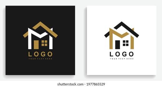 Home Property Letter M Logo. Modern logo icon symbol template vector design