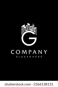 Home and property logo g vector concept design