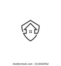 Home protect, house shield. Vector icon logo template