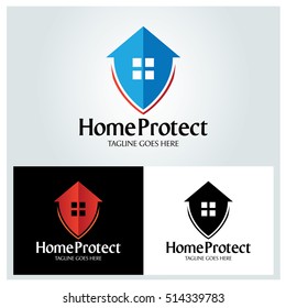 Home protect logo design template ,House logo ,Vector illustration