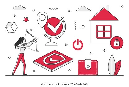 Home protection alarm system. Safety building insurance, care shield service vector monocolor illustration