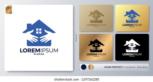 home protection or home cooperate illustration Logo design isoleted. Blank name for insert your Branding. Designed with examples for all kinds of applications. You can used for company, indentity.