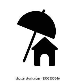 home protection glyph flat vector icon