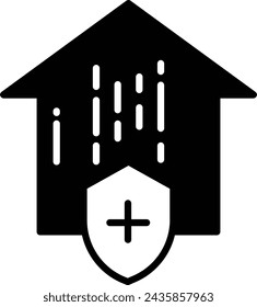 Home protection glyph and line vector illustration