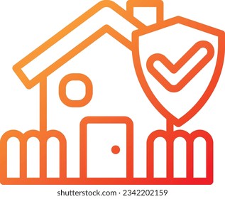 Home Protection Gradient Icon - Single Icon, Vector