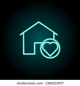 home protection icon. Elements of Bulding Landmarks in neon style icons. Simple icon for websites, web design, mobile app, info graphics