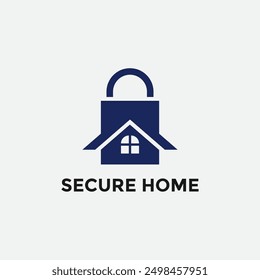 Home protection icon. House in the form of a door lock. Protection vector icon for web design isolated on white background. Home guard concept.