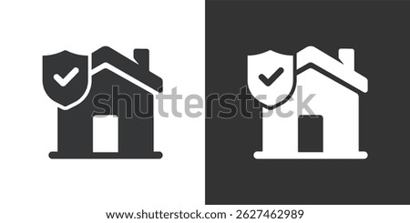 Home protection icon. Solid glyph series icon