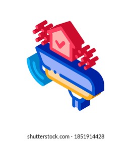 vector de icono de protección del hogar. signo de protección del hogar isométrico. ilustración de símbolo aislado de color