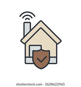 home protection icons isolated on White Background. Flat style design