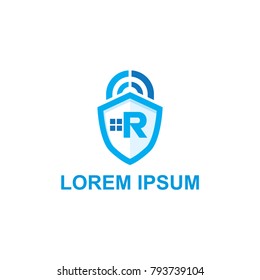 home protection logo, vector shield icon