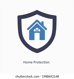 Home Protection and Home Security Icon Concept