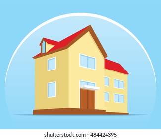home protection shield flat design illustration
