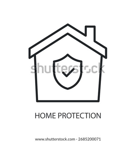 Home protection thin line vector icons.