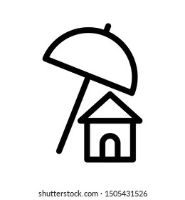home protection thin line vetor icon