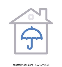 home protection vector color line icon