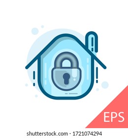 Home Protection. Vector modern line design illustration icon