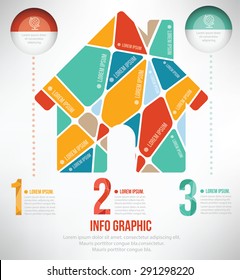 Home puzzle info graphic design,clean vector