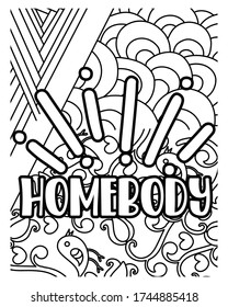 Home Quarantine coloring book pages.motivational quotes coloring pages design .inspirational words coloring book pages design.	
