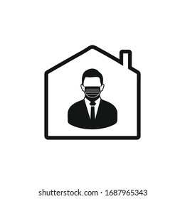 Home Quarantine, Coronavirus Prevention Icon. Editable Vector Symbol Illustration.