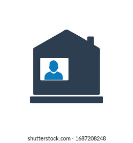 Home Quarantine Icon. Editable Vector Symbol Illustration.