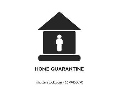 Home quarantine icon vector, safe from corona and stay home vector