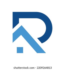 Home R logo design. Letter R with home logo. Real estate logo