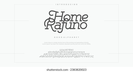 Home Rajuno abstract font alphabet. Minimal modern urban fonts for logo, brand etc. Typography vector illustration