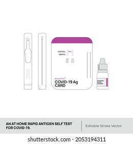Selbsttest zum schnellen Antigen zu Hause
für COVID-19. Vektorkit.