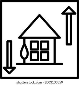 Home Rate Increase Outline Vector Icon Design
