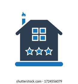 Home rating icon. Top rating residence icon