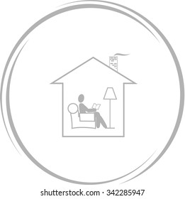 home reading. Internet button. Vector icon.