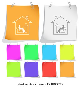 Home reading. Vector note papers.