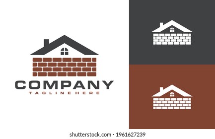 Home real estate bricks logo	